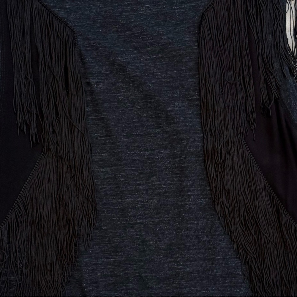 NWT Rebecca Taylor Silk Fringe Dress Small Black Sleeveless Cocktail Party Chic - Picture 10 of 11